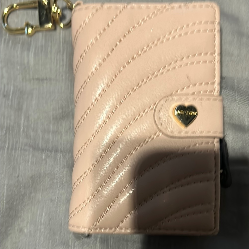 Betsey Johnson Pink Quilted Key & Card Holder